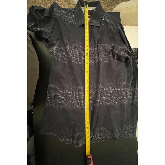 BAQCHI Men's XL 43-44 Artsy Tie-Dye Slim Fit Long Sleeve Shirt Preppy Academia - Picture 8 of 13